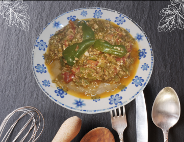 Assida au Farine d’orge avec Shakshouka